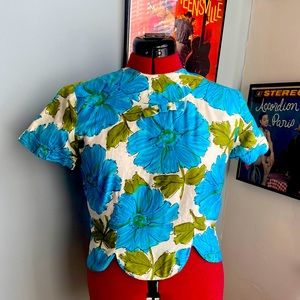 1960’s floral back-buttoned blouse - minor wear